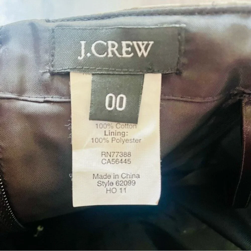 J. Crew Black Floral Strapless A-Line Dress Size 00